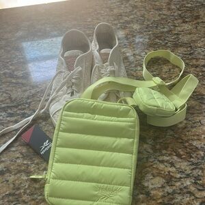 Reebok NPC UK 'Cotton/Corn' DV8957  White Athletic Sneakers w/Crossbody Bag NWT